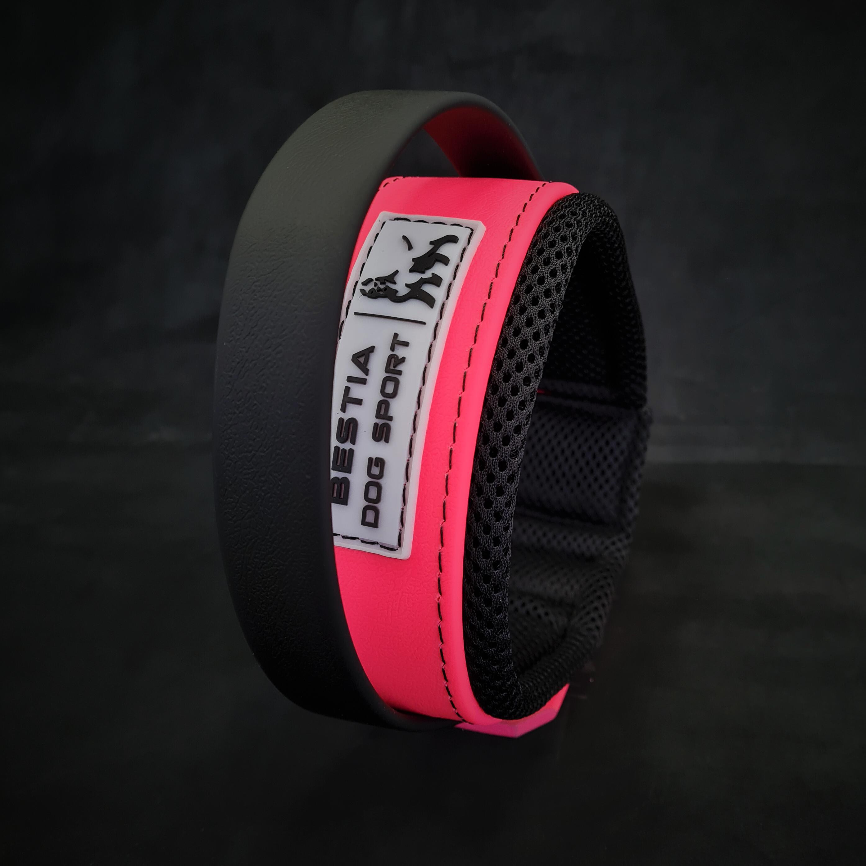 BESTIA DOG SPORT HANDLE COLLAR NEON PINK 