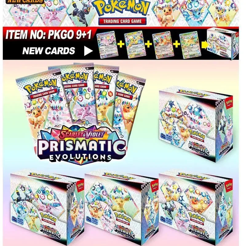 360pcs Pokemon Card Rivals Destined Prismatic Evolutions Purple Scarlet 151 PALDEAN English Translation Booster Battle Card