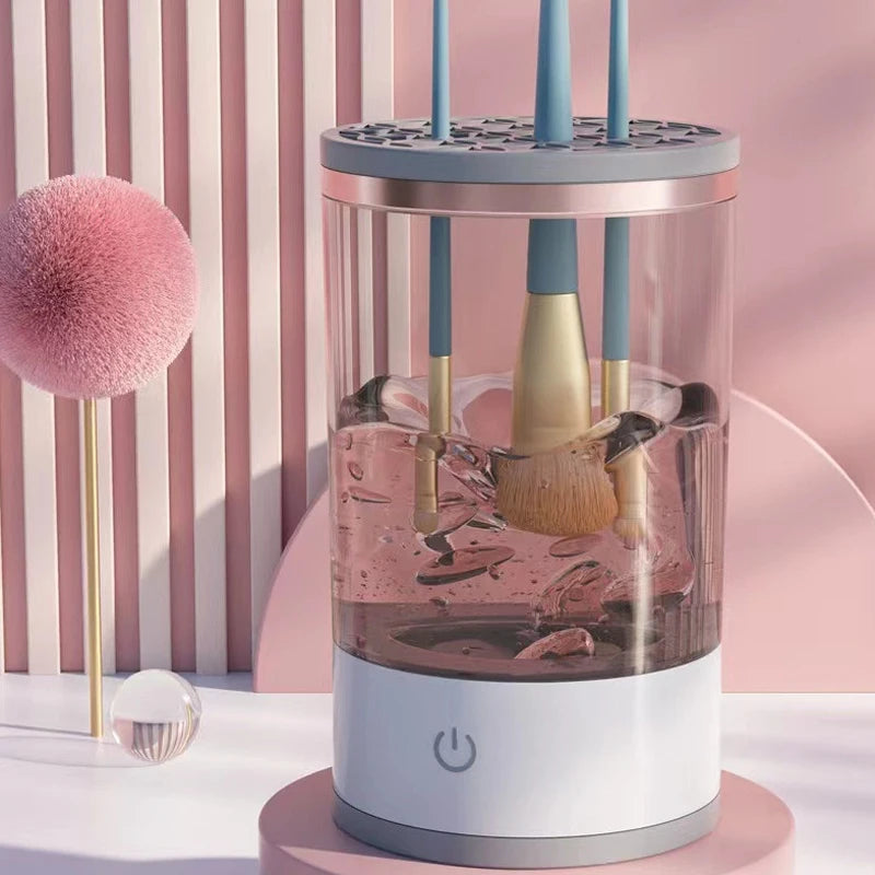 Makeup brush cleaner is an automatic rotating brush cleaner for deep cleaning, one-click operation is suitable for all makeup