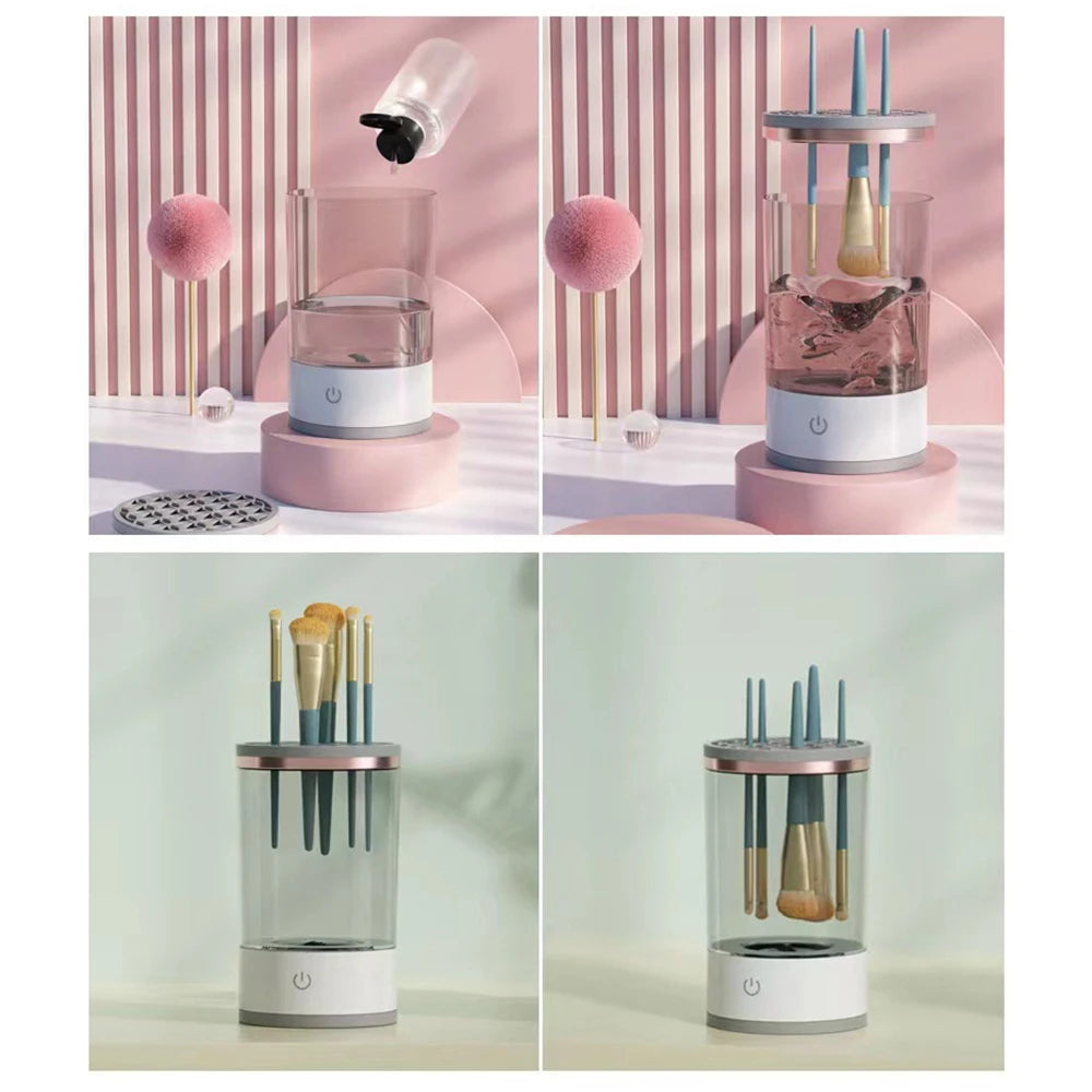 Makeup brush cleaner is an automatic rotating brush cleaner for deep cleaning, one-click operation is suitable for all makeup