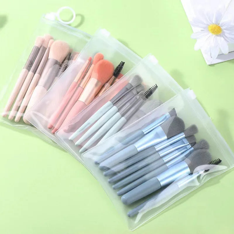 8 Pieces Macaron Makeup Brush Set Eyeshadow Foundation Women Cosmetic Brush DIY Blush Powder Blending Soft Beauty Makeup Tools